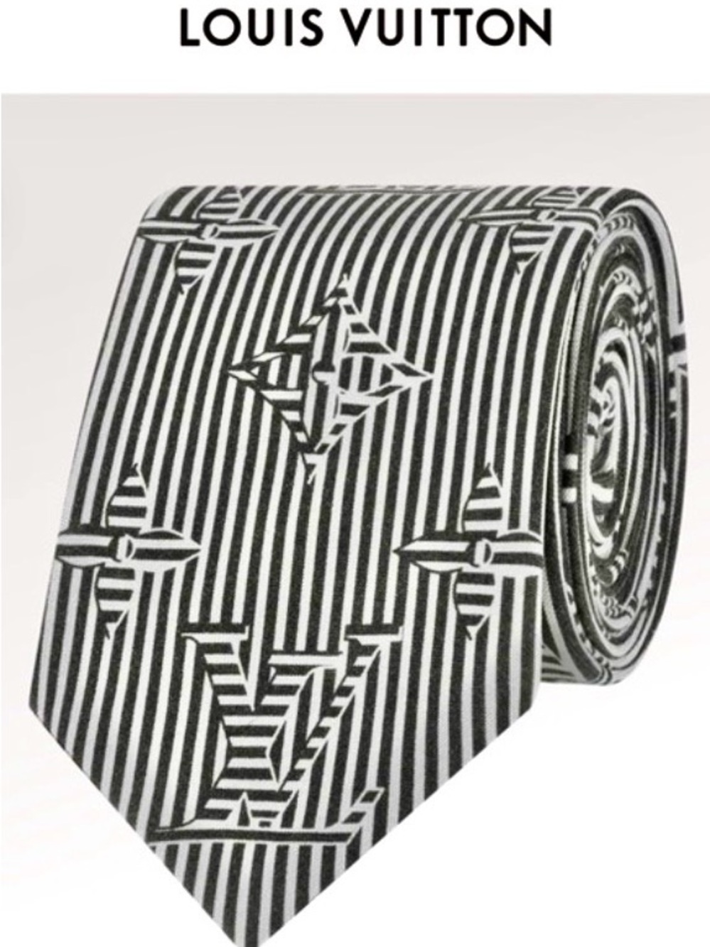 🔥LV SUMMER 26’🔥🆕💯LOUIS VUITTON MONOGRAM VIRGL ABLOH GIANT GRAPHIC LV MOTIF TIE🔥